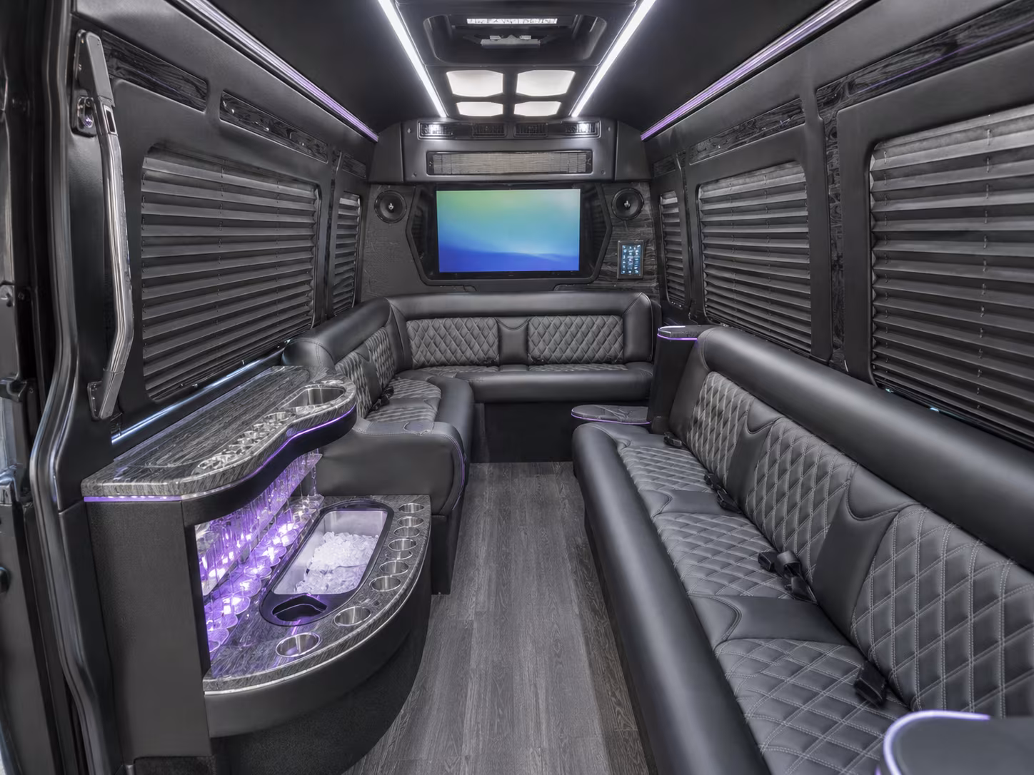 vancouver 20 passenger party bus interior