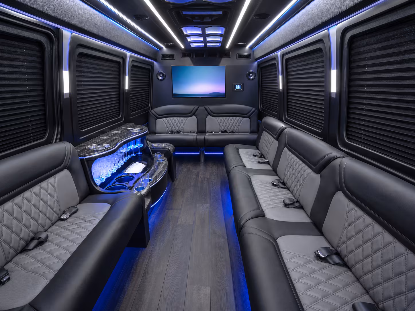 vancouver 50 passenger party bus inside